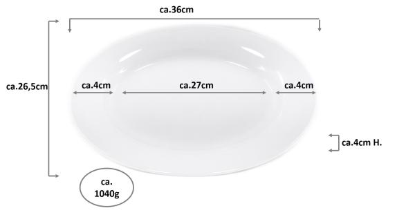 Servier Platte oval 36cm Porzellan Fontiganc